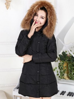 Áo phao nữ Hàn Quốc phối lông chồn cao cấp TA116