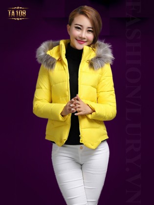 Áo phao nữ Hàn Quốc mũ lông thời trang TA108