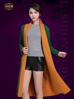 Áo khoác len Hàn Quốc 2 màu dáng dài túi vuông to đẹp TA438