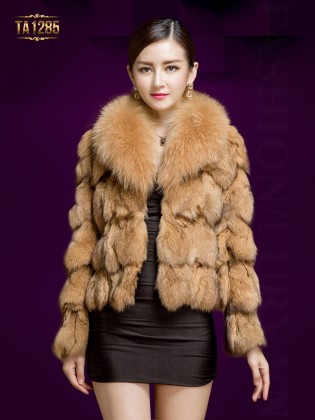 Áo choàng lông HQ dáng ngắn cao cấp TA1285 (Màu caramek)