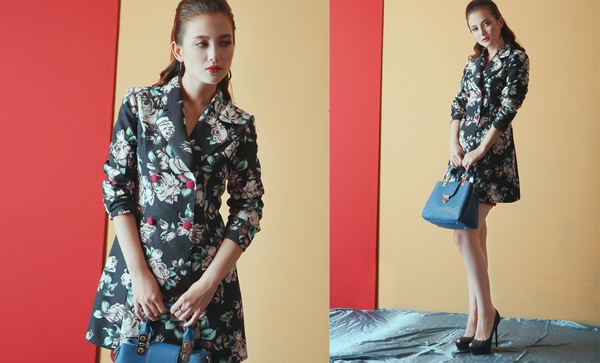  Áo măng tô họa tiết độc đáo